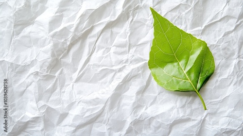 Green leaf on a white background photo