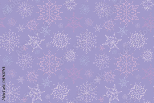 Christmas snow flakes Winter background in paper style 