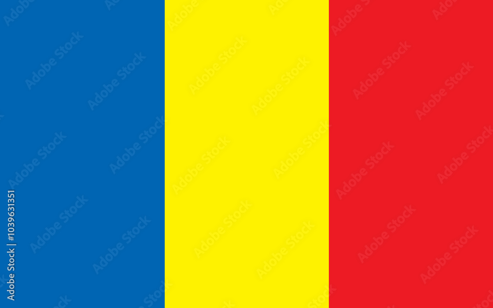 Obraz premium Vector flag of Romania. Accurate dimensions and official colors. Symbol of patriotism and freedom. This file is suitable for digital editing and printing of any size.