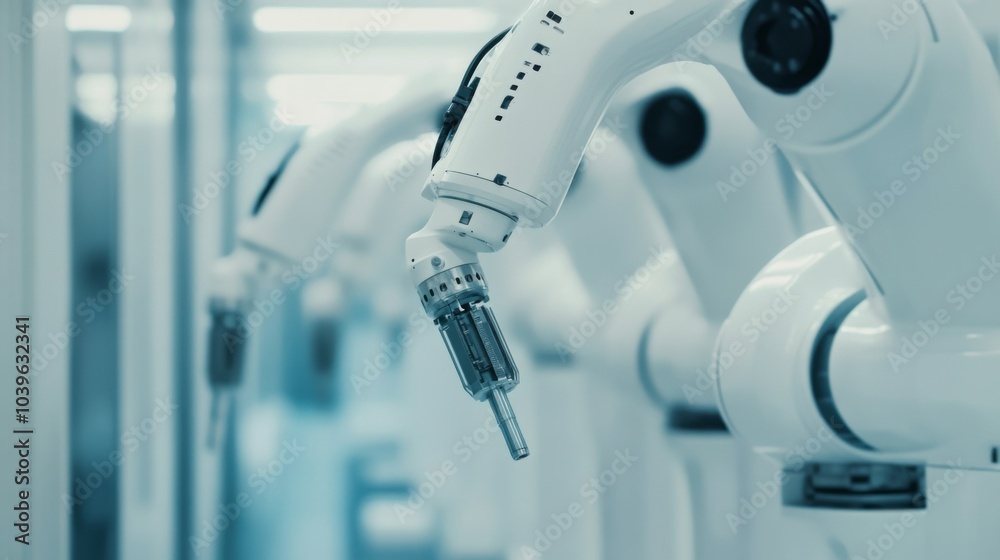 Futuristic Automation with Robotic Arms in Action Futuristic Automation with Robotic Arms in Action