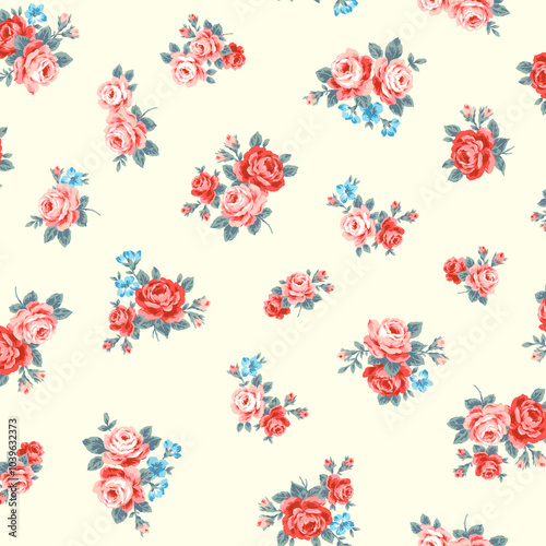 Beautiful rose pattern perfect for textile design,