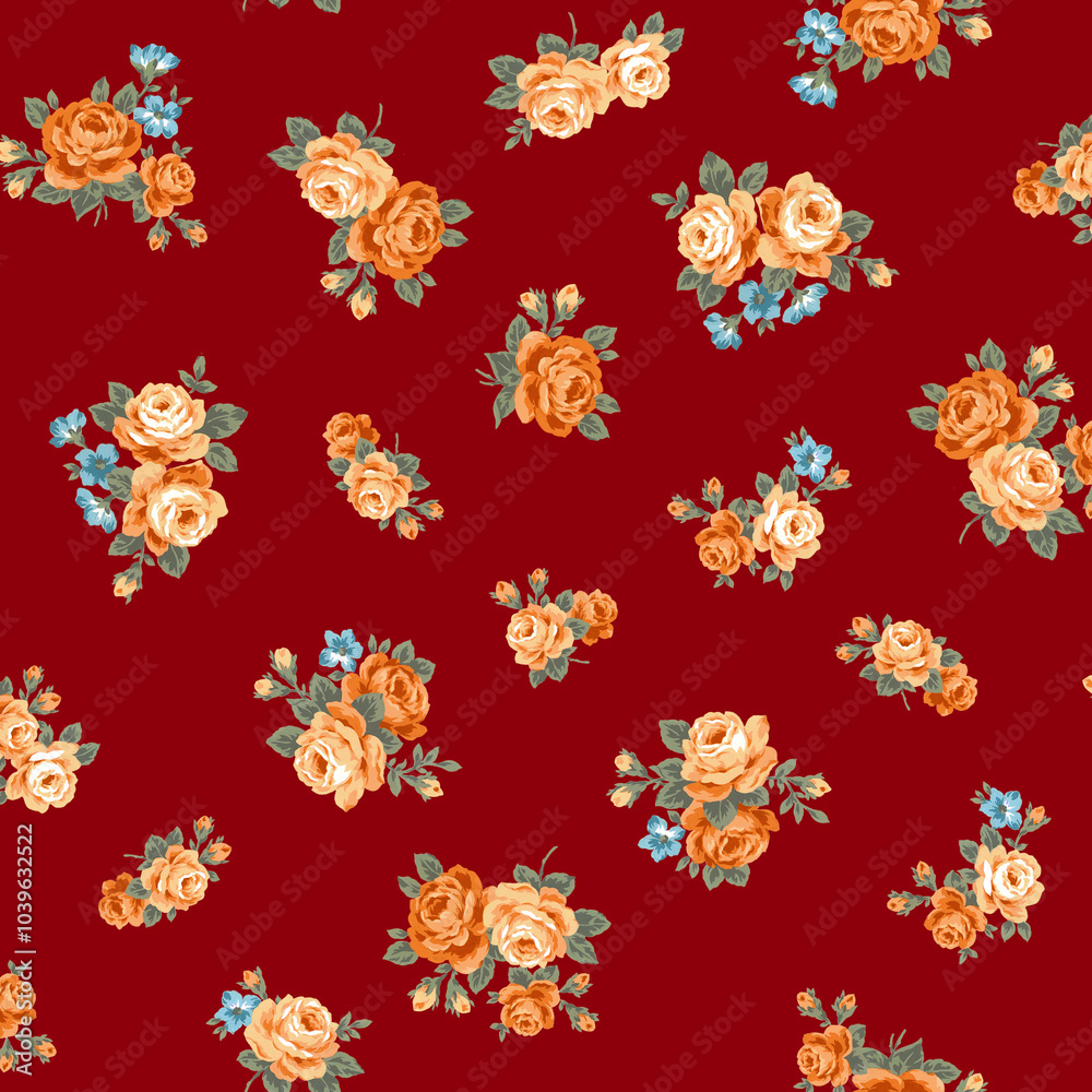 Obraz premium Beautiful rose pattern perfect for textile design,