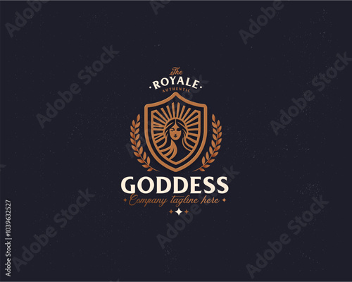 Royal elegant luxury queen goddess logo template for business