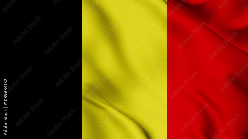 4k footage of a Belgium flag background loop animation.