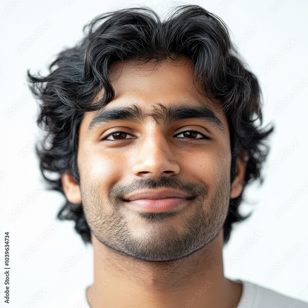 Fototapeta premium indian adult guy isolated on a white background