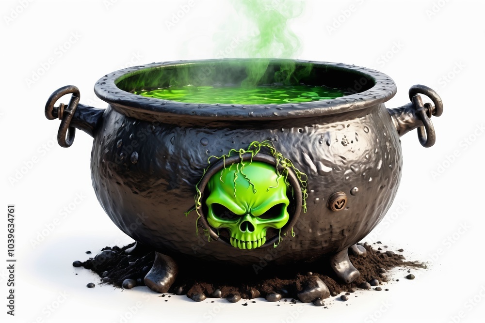 cauldron with a toxic potion cauldron with a toxic potion