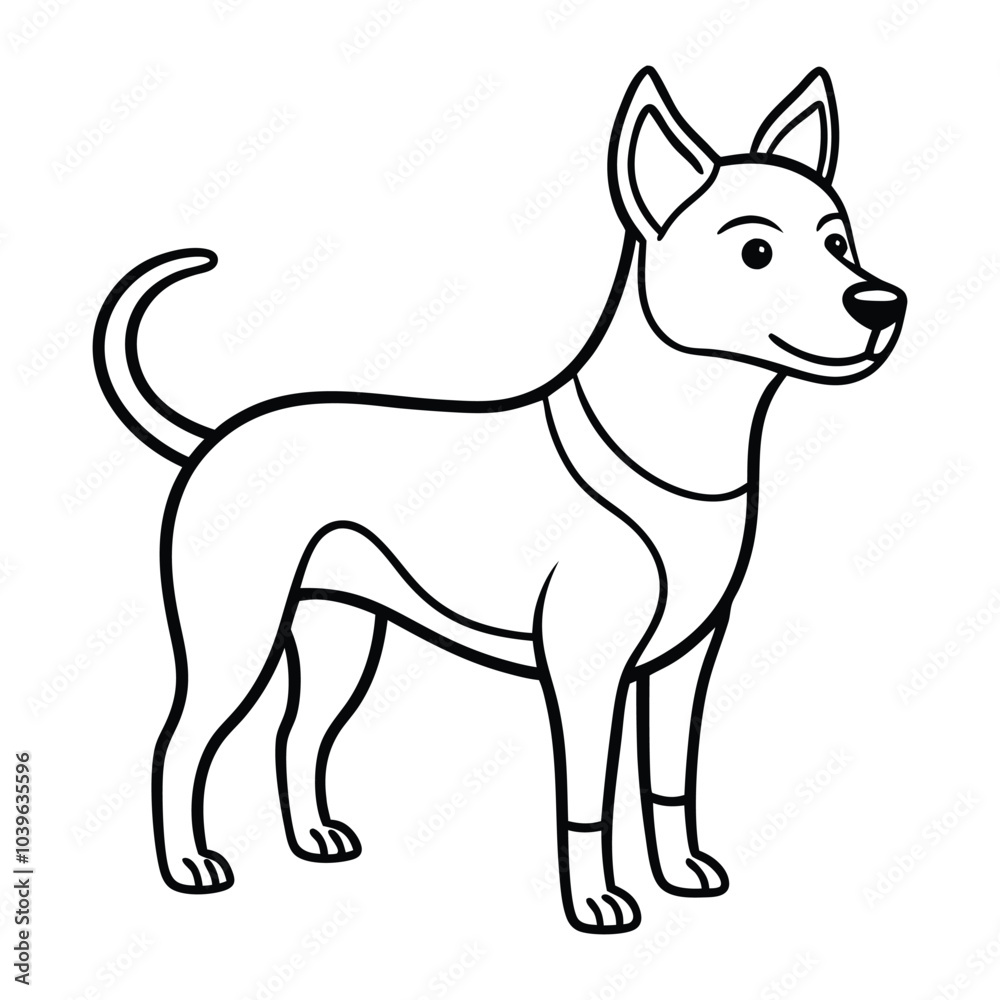 Dog line art vector on white background Dog line art vector on white background