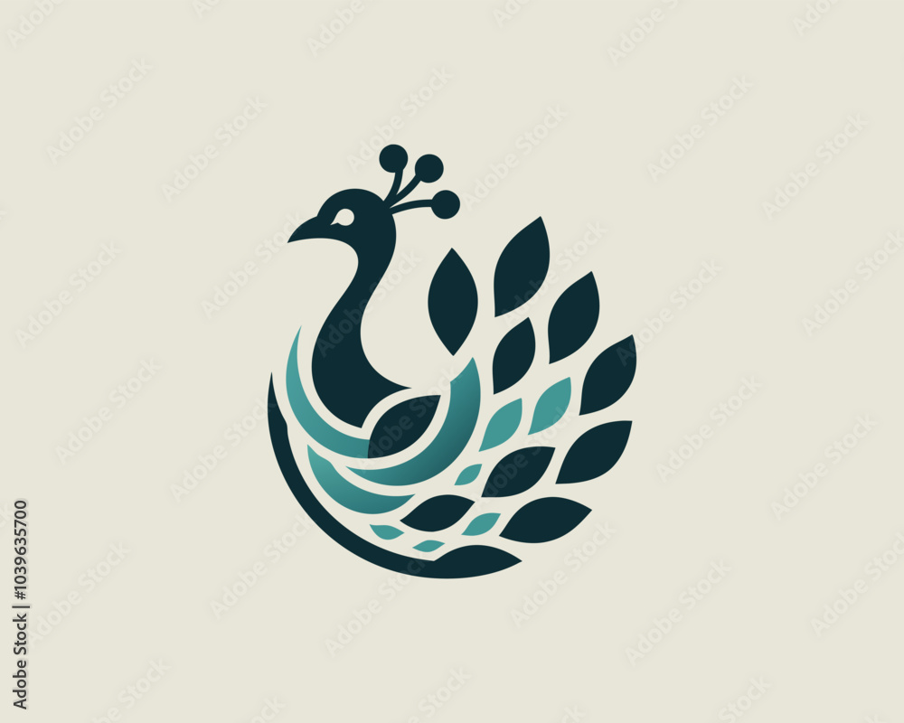 Fototapeta premium Colorful Peacock bird logo icon design vector illustration