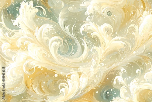 Abstract Swirls and Circles, Whimsical Art with Flowing Patterns and Delicate Colors