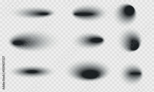 Large set of shadows on a transparent background