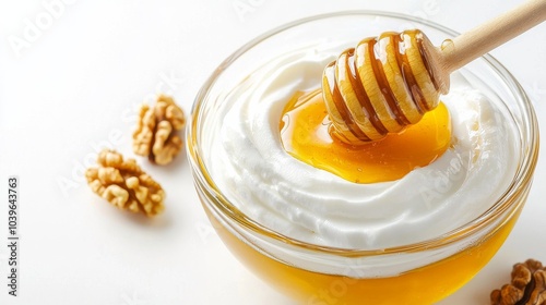 Honey Drizzled Yogurt with Walnuts.