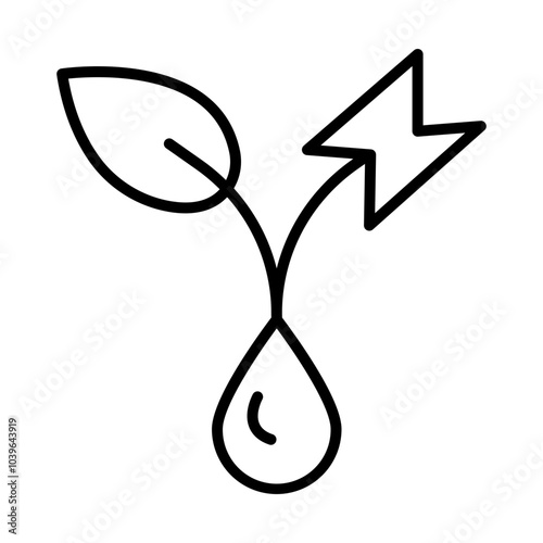 Hydropower line icon