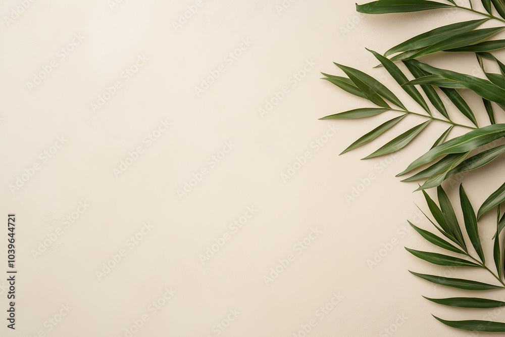Fototapeta premium A leafy green plant is on a white background