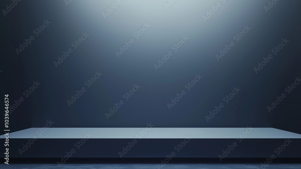 Obraz premium Simplistic Elegance - 3D Render of Minimalistic Gradient Backdrop in Light Gray to Deep Navy for Product Presentations