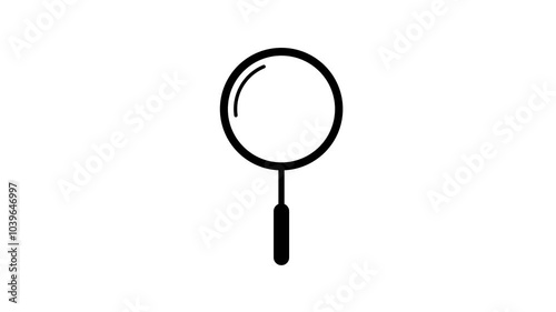 Magnifying glass search animation icon isolated on white background.