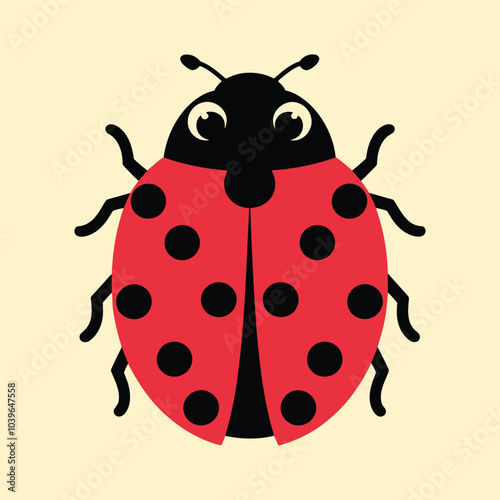 Cute Ladybug Vector Illustration