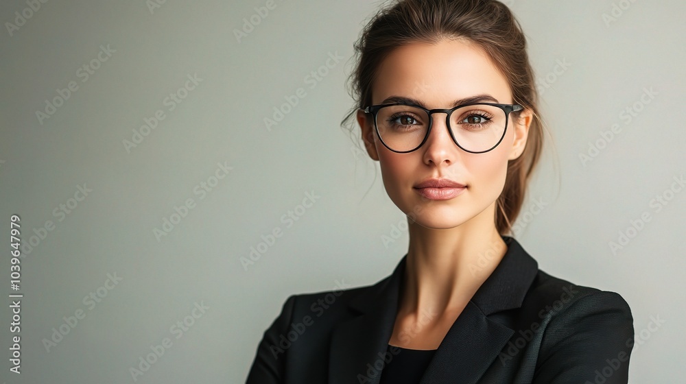 Confident Woman in Professional Attire with Glasses Confident Woman in Professional Attire with Glasses