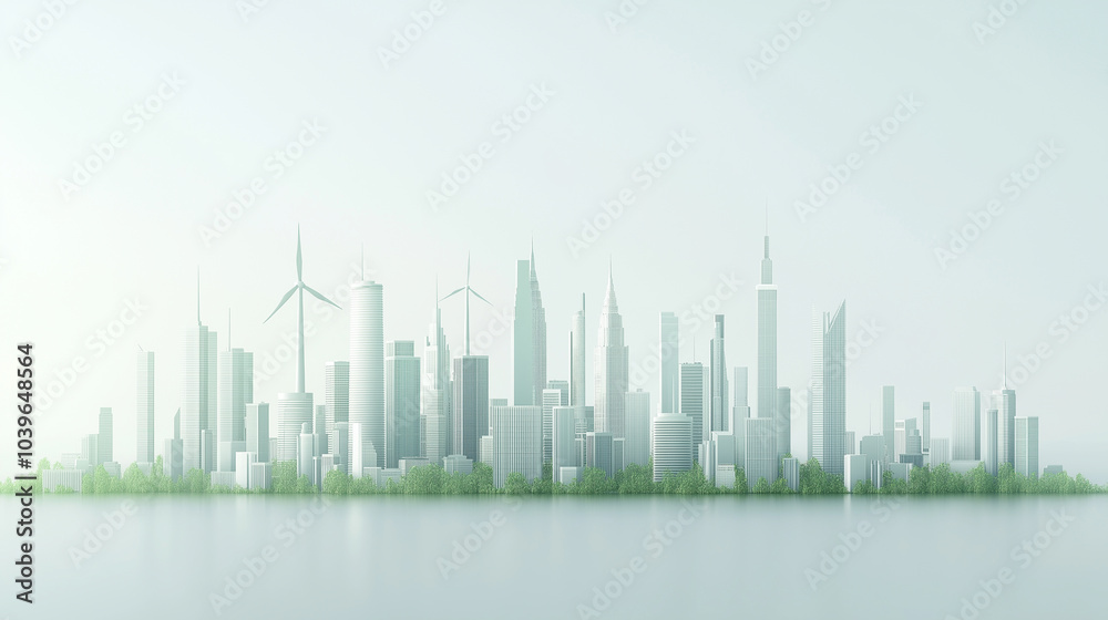 A city skyline with a large body of water in the background A city skyline with a large body of water in the background