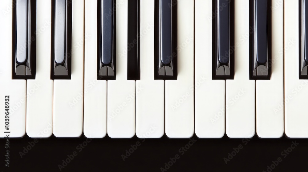 Elegant Close-Up of Piano Keys in Black and White Elegant Close-Up of Piano Keys in Black and White