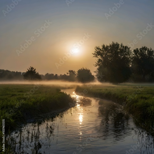 sunrise over the lake