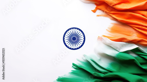 With the Indian flag in the background,(India) illustration of Republic Day celebration,AI generated. photo