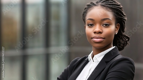 Confident Businesswoman Posing Outdoors