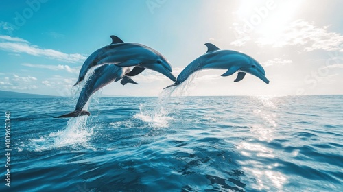 A family enjoying a once-in-a-lifetime experience swimming with dolphins off the coast of Hawaii