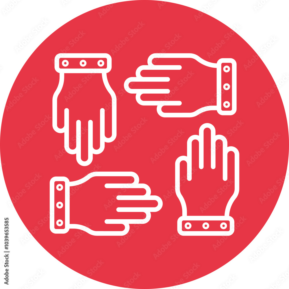 Obraz premium Teamwork Hands line circle icon