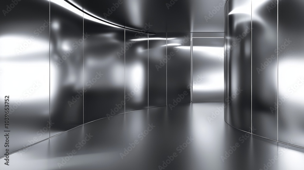 Obraz premium Futuristic 3D Render of Luxurious Metallic Backdrop for High-Quality Electronic Presentations