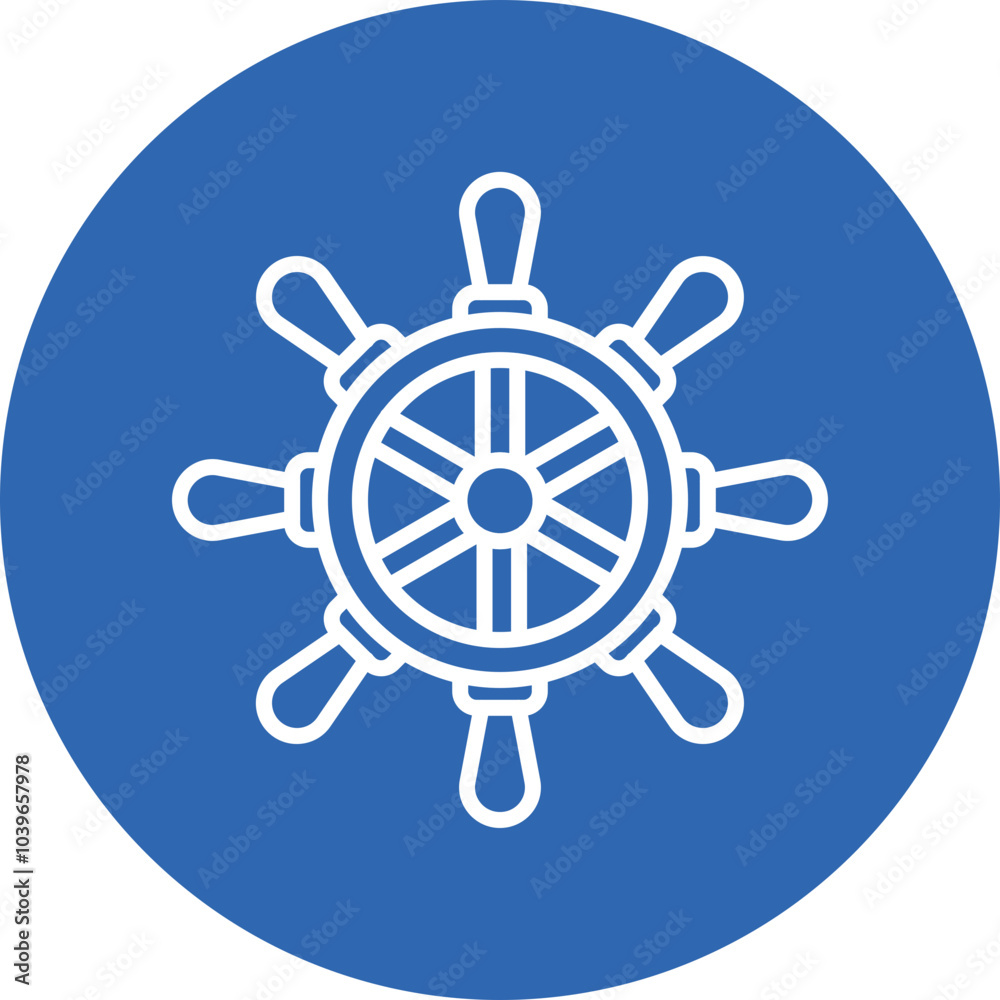 Boat Navigation line circle icon