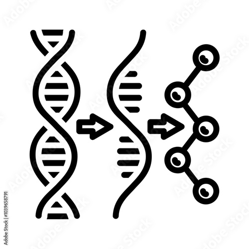 Vector black line icon for Transcription