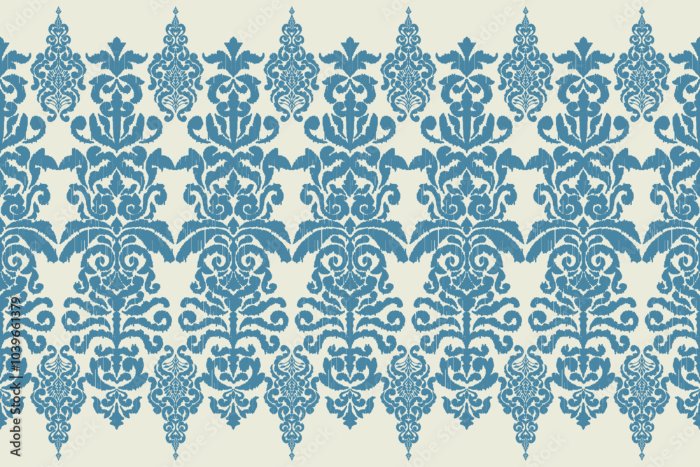 Fototapeta premium Motifs African boho paisley Floral Ikat seamless pattern embroidery border. Ethnic ikat floral Ethnic Indian Pattern Ikat pattern Ethnic Pattern.Border floral Aztec embroidery border seamless patterns