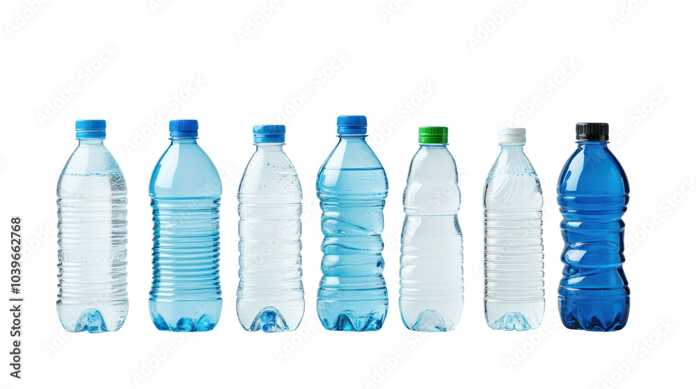 set of water plastic bottle Isolated from the white background. set of water plastic bottle Isolated from the white background.