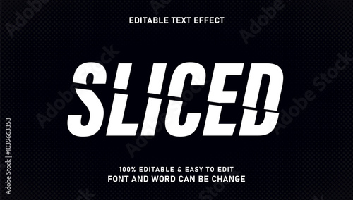 Sliced ​​effect text with modern editable style