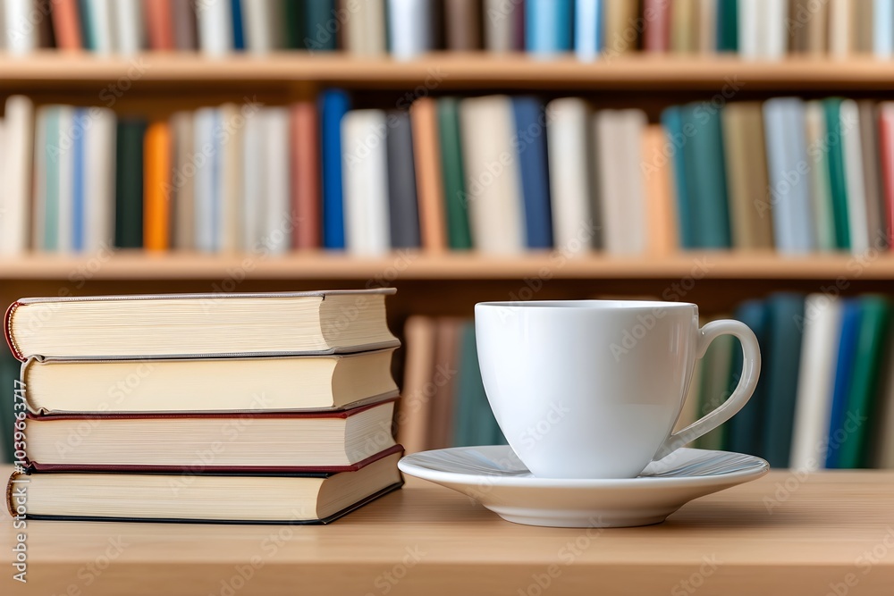 Cozy Bookstore Interior with Wooden Shelves Stacked Books and Readers Enjoying Coffee Cozy Bookstore Interior with Wooden Shelves Stacked Books and Readers Enjoying Coffee