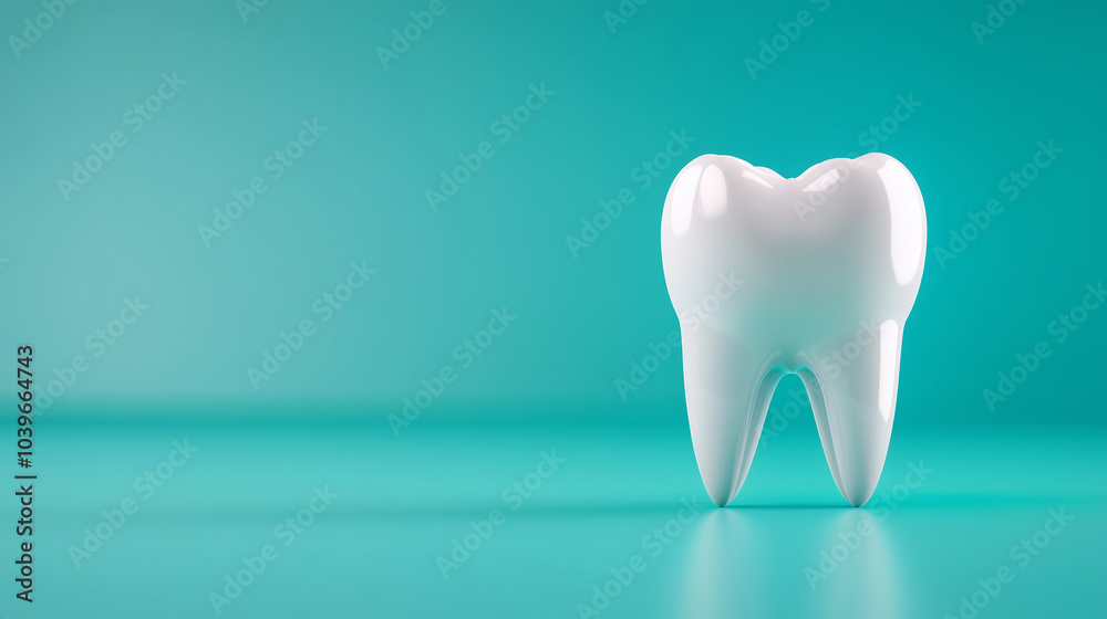 A realistic 3D model of a pristine white molar tooth centered on a soft pastel blue background, emphasizing the structure of healthy dental anatomy. A realistic 3D model of a pristine white molar tooth centered on a soft pastel blue background, emphasizing the structure of healthy dental anatomy.