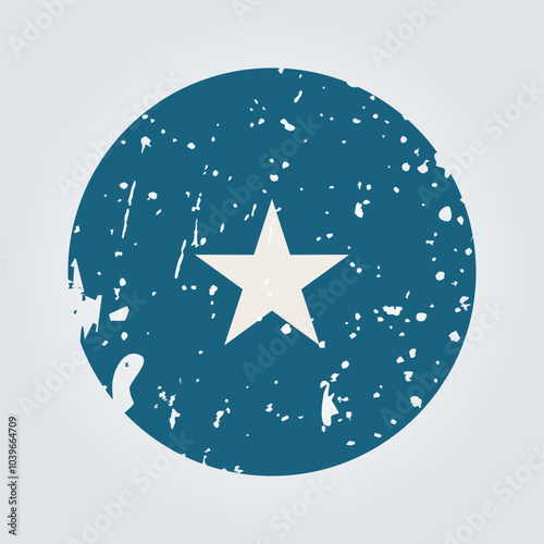 Somalia country flag Icon. Worn, aged look with Grunge texture