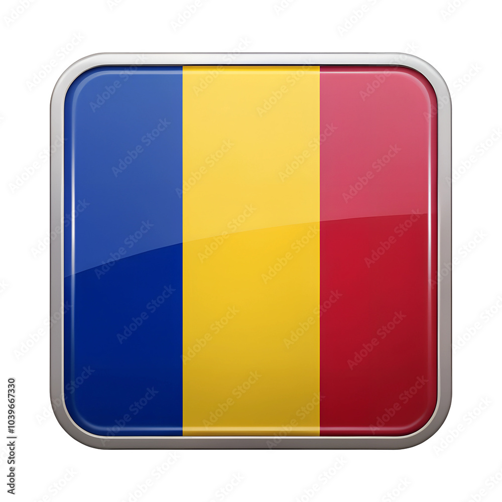 Fototapeta premium Romania flag in Rounded Square icon