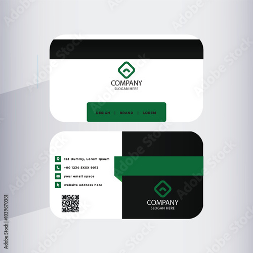 Clean style modern flat business card template mockup Background