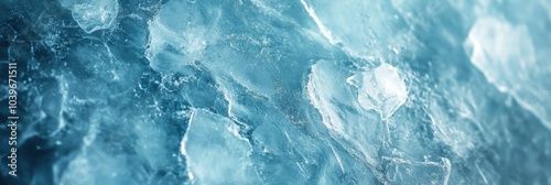 Close-up of Ice Textures in Blue Tones