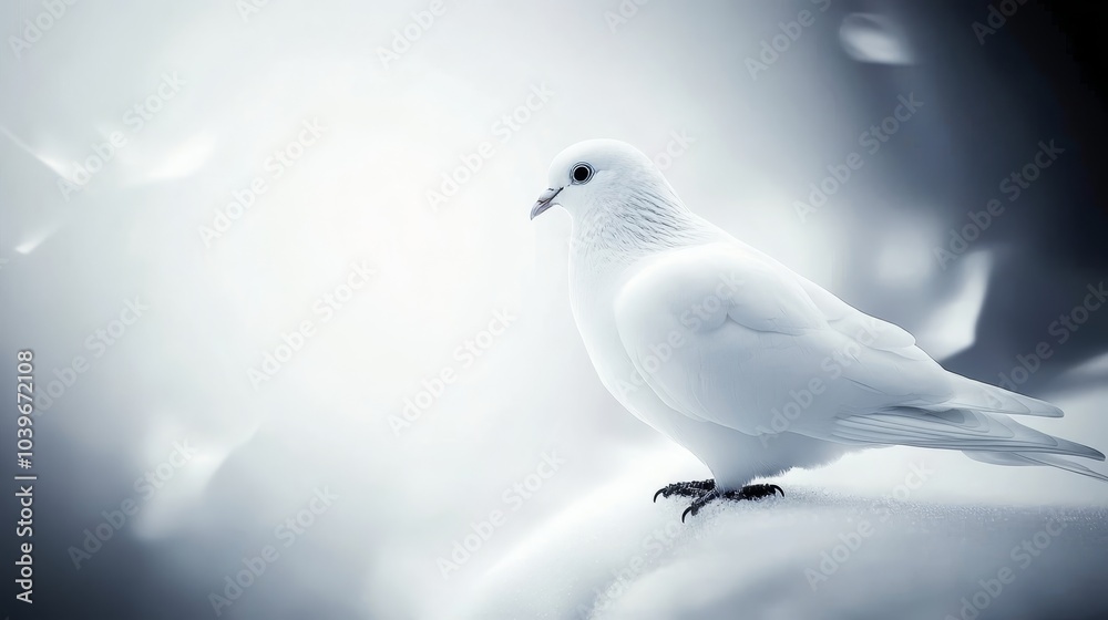 A white bird atop a blank sheet, adjacent to a black-and-white avian image A white bird atop a blank sheet, adjacent to a black-and-white avian image