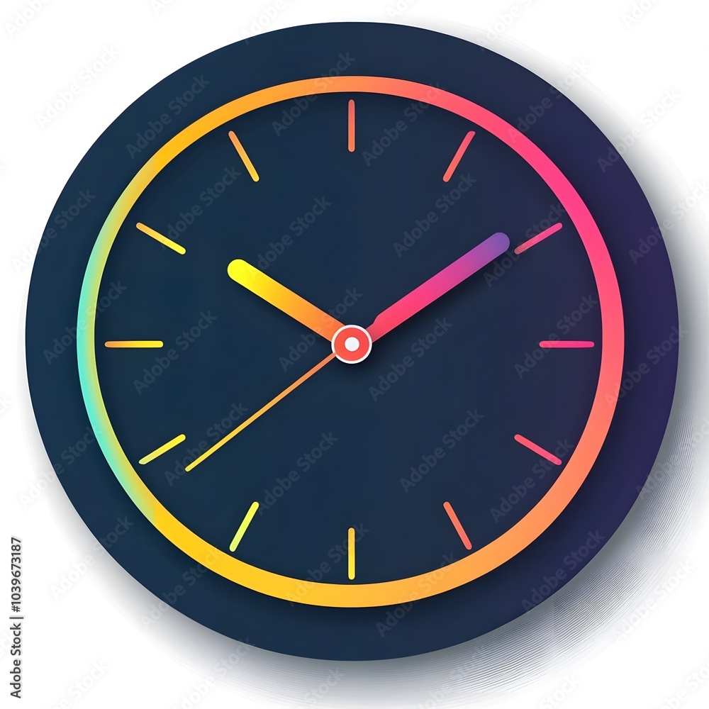 Colored Wall Clock Icon Watch Time Management Logo Colored Wall Clock Icon Watch Time Management Logo