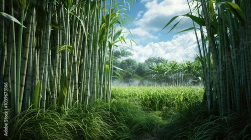 Sugarcane plant is a plant that is grown for sugar and vetsin raw materials photo