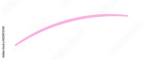 ラフに書いた1本のピンク色の線のあしらい - シンプルでおしゃれなアンダーラインのデザイン素材