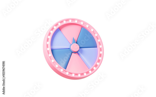 Obraz na płótnie Cartoon spinning fortune wheel, fortune spinning wheel for promotion events, 3d rendering