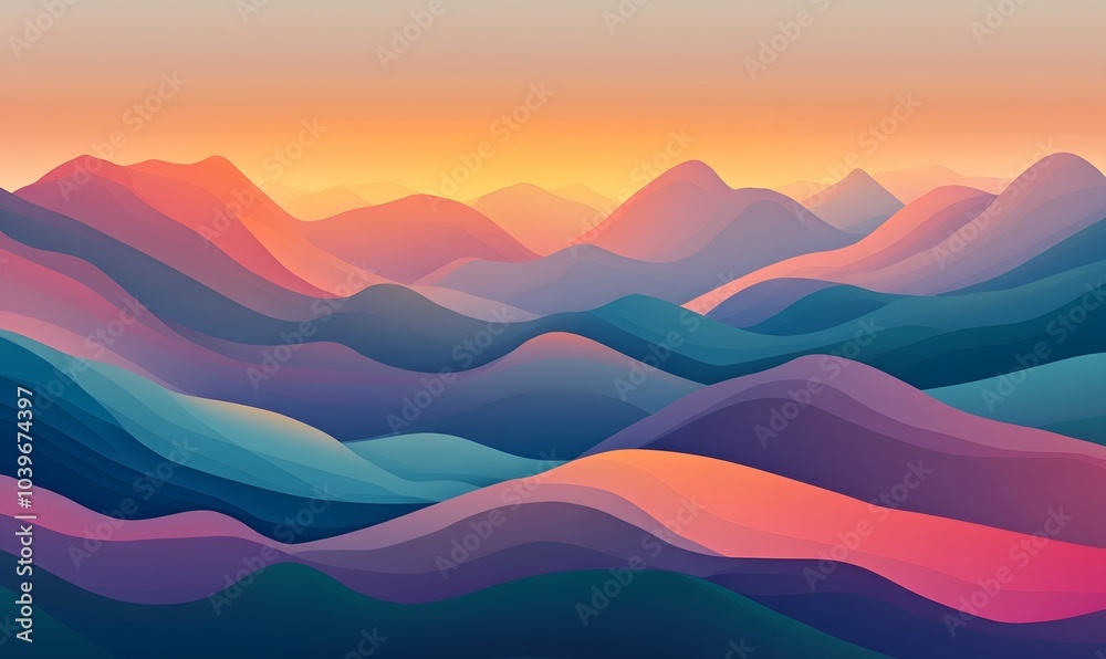 sunset over a mountain,generation AI sunset over a mountain,generation AI