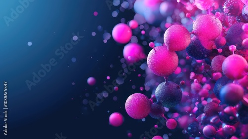 Wallpaper Mural Futuristic abstract oxygen atoms illuminated by neon light, featuring space for your custom text at the top. Torontodigital.ca