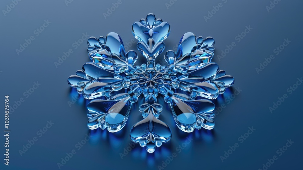 Blue Glass Snowflake Symbol Blue Glass Snowflake Symbol