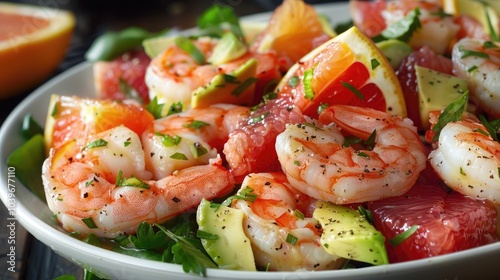 Fresh Shrimp Salad with Avocado and Grapefruit Healthy and Vibrant Summer Dish