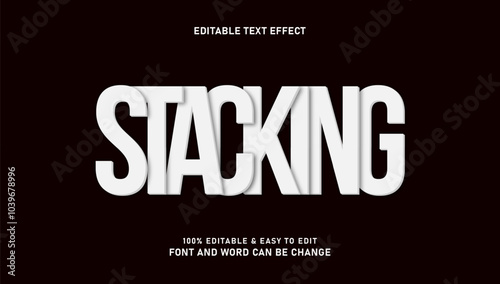 Stacking text effect with editable modern style